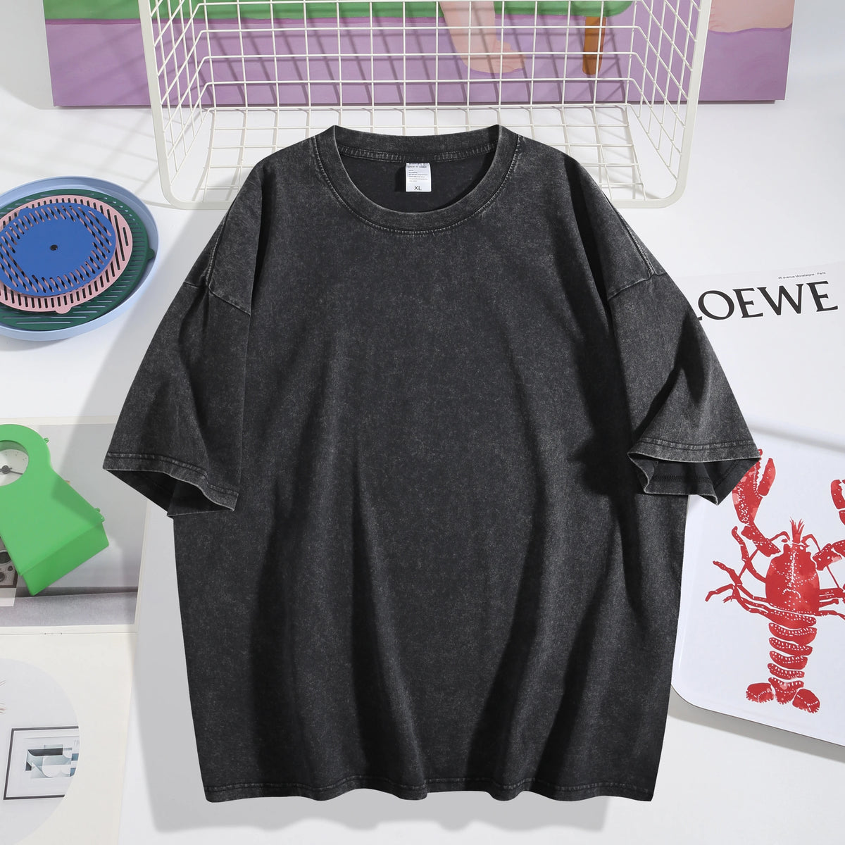 Gothic Wings Vintage Wash Oversized Tee – Streetwear