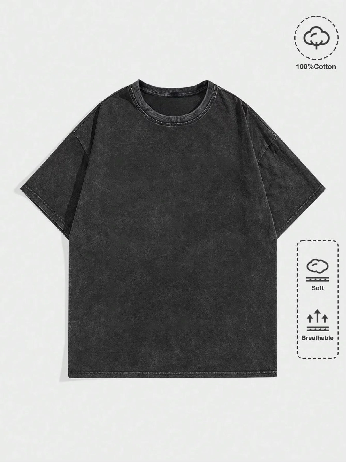 Gothic Wings Vintage Wash Oversized Tee – Streetwear