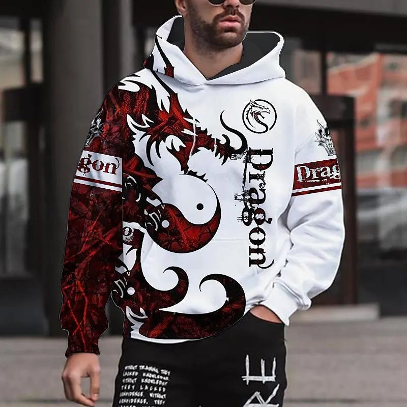 Japanese Dragon Graphic Hoodie - 3D Print Pullover