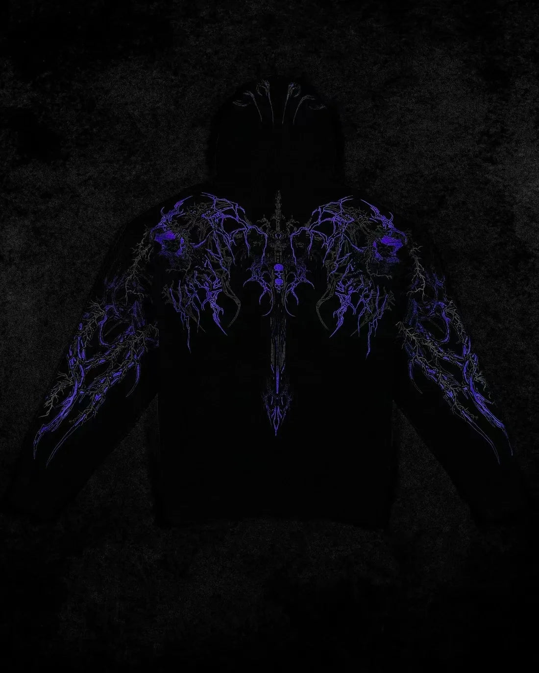 Dark Gothic Dragon Print Hoodie – Streetwear