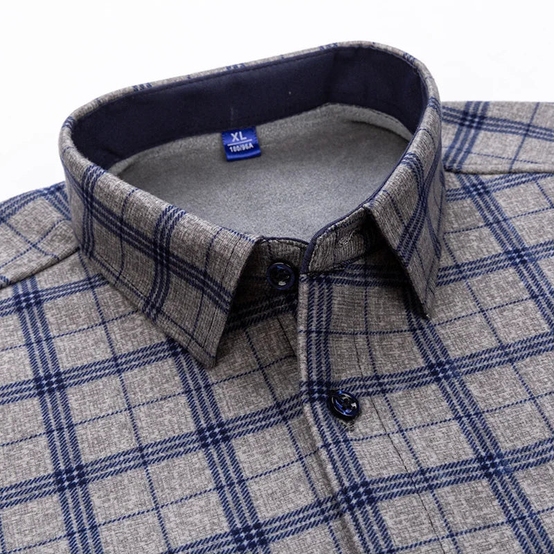 Men's Fleece-Lined Flannel Shirt – Warm Winter Plaid Button-Up
