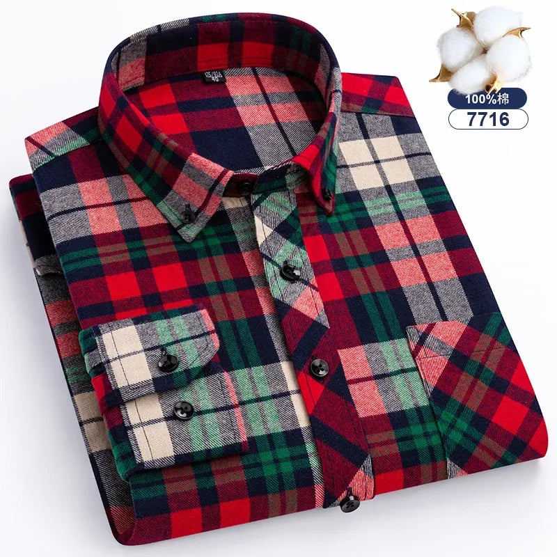 Thick Flannel Plaid Shirt – Oversized Streetwear