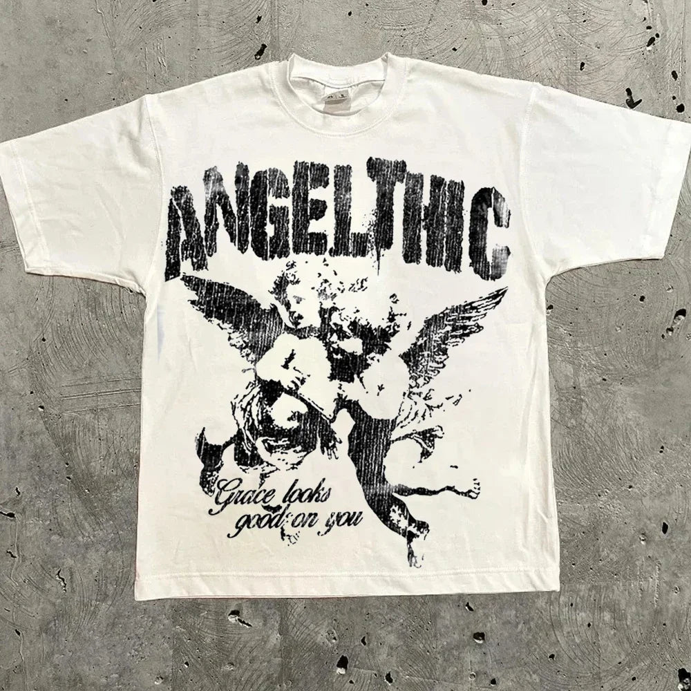 Women's Harajuku Letter Graphic Tee – Y2K Streetwear Oversized Top