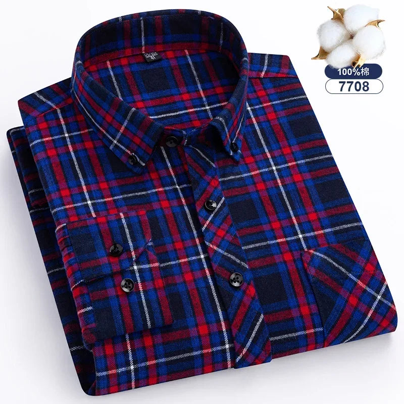 Thick Flannel Plaid Shirt – Oversized Streetwear