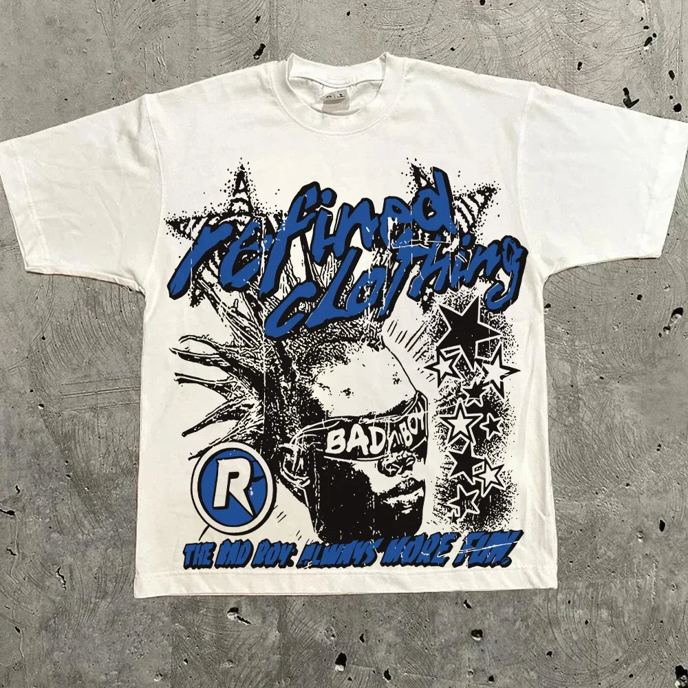 Women's Harajuku Letter Graphic Tee – Y2K Streetwear Oversized Top