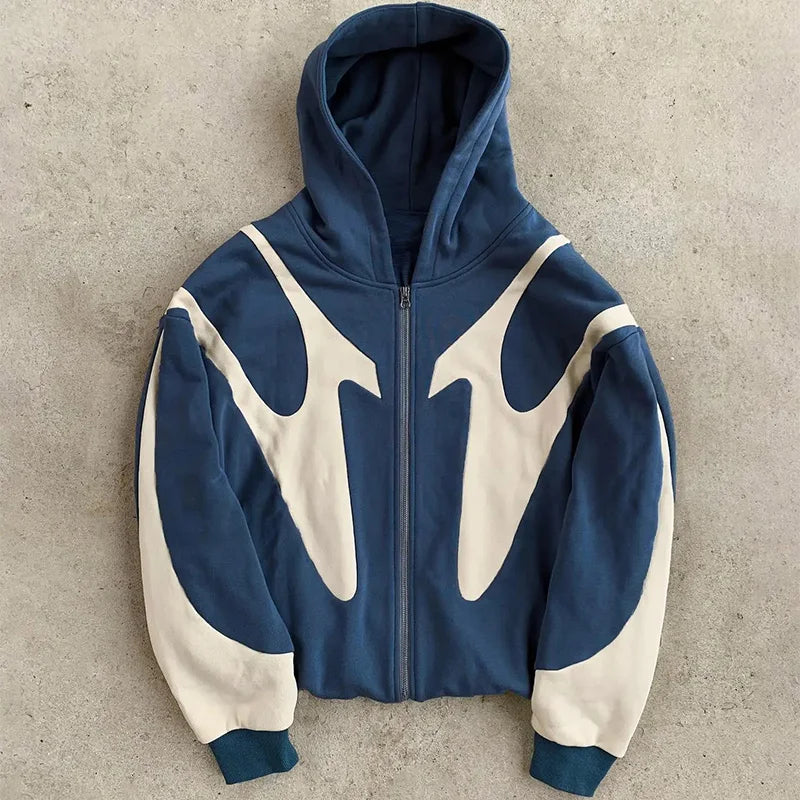 Devil Graphic Zip-Up Hoodie – Y2K Streetwear