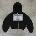Retro Print Zipper Hoodie – Y2K Streetwear