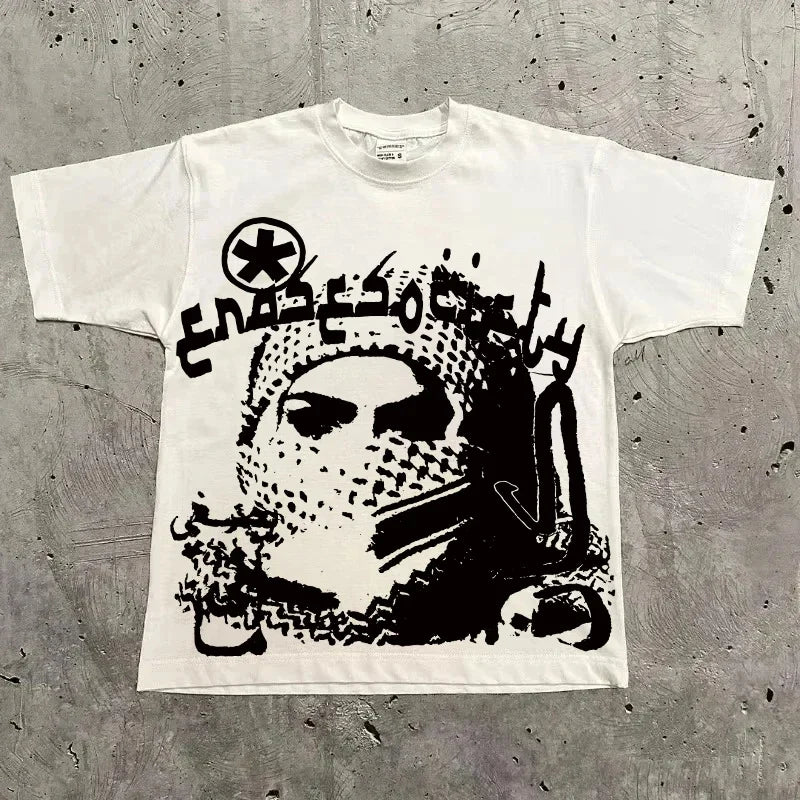Vintage Oversized Graphic T-Shirt - Streetwear Hip Hop Tee