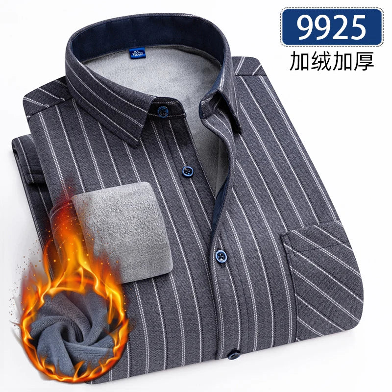 Men's Fleece-Lined Flannel Shirt – Warm Winter Plaid Button-Up