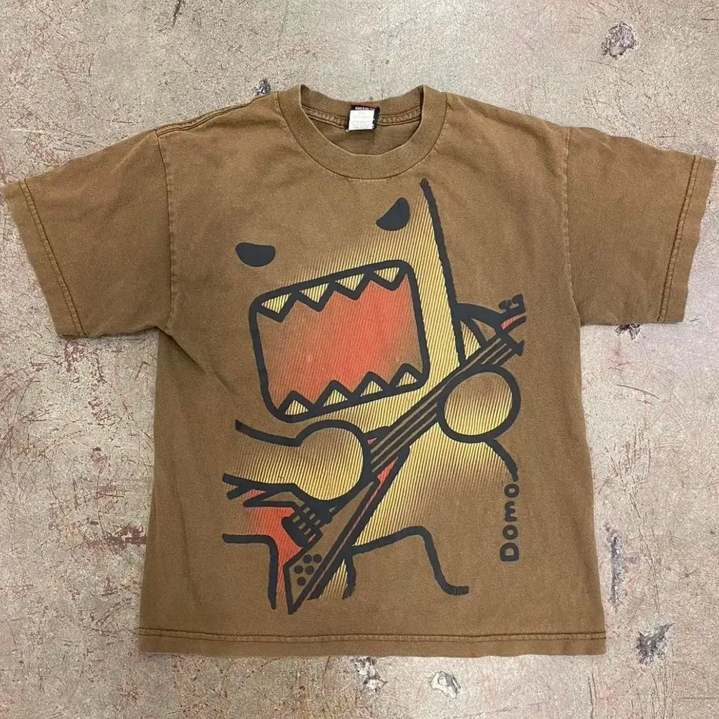 Women's Kawaii Domo Graphic Oversized Tee – Y2K Streetwear