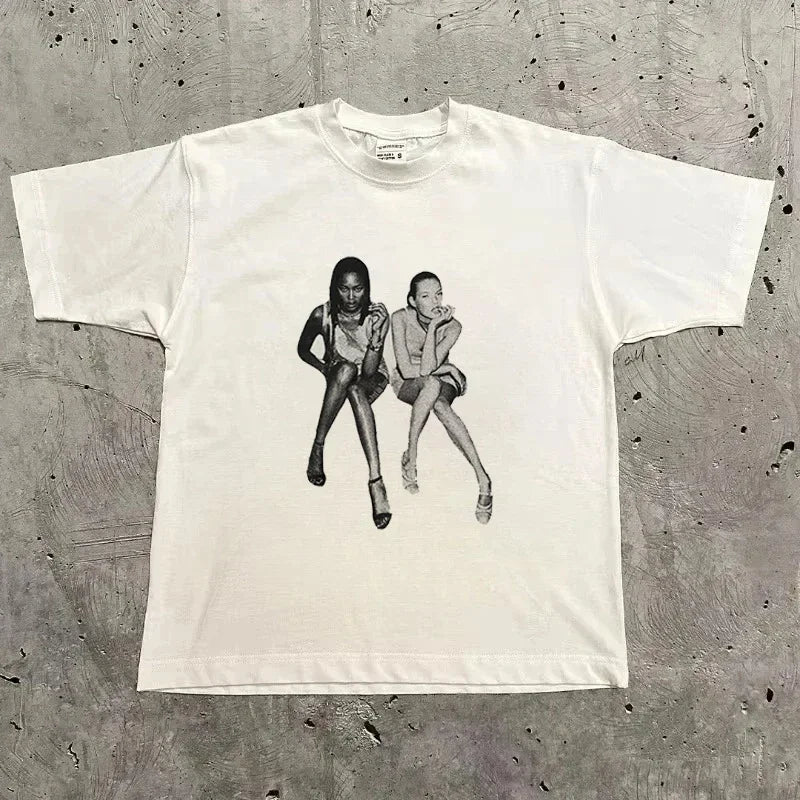 Vintage Oversized Graphic T-Shirt - Streetwear Hip Hop Tee