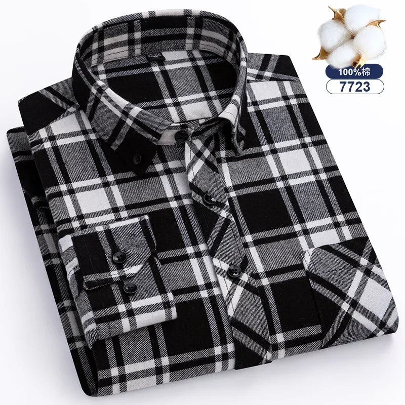 Thick Flannel Plaid Shirt – Oversized Streetwear
