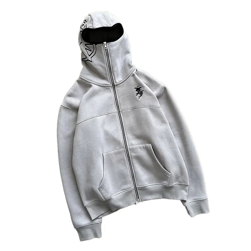Vintage Acid Wash Zip-Up Hoodie