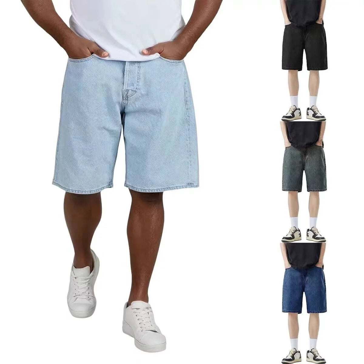 Y2K Baggy Denim Jorts - Wide Leg Jean Shorts