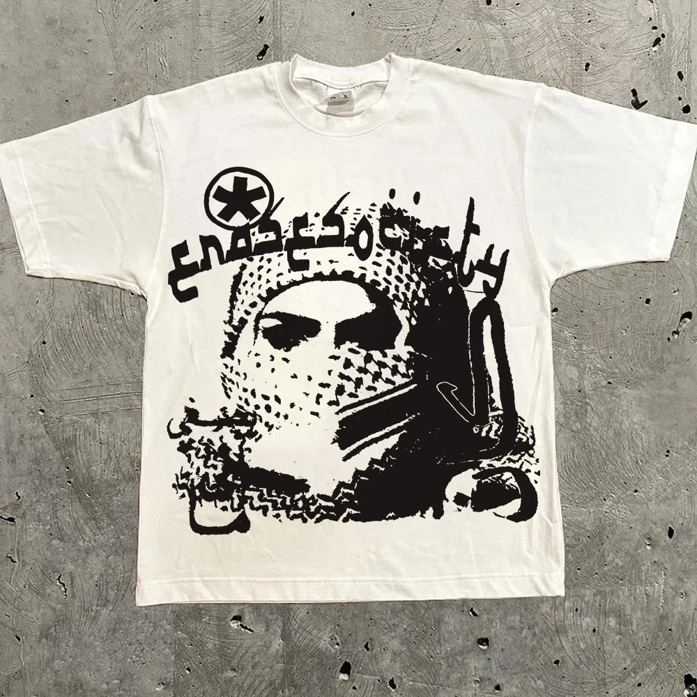 Women's Harajuku Letter Graphic Tee – Y2K Streetwear Oversized Top