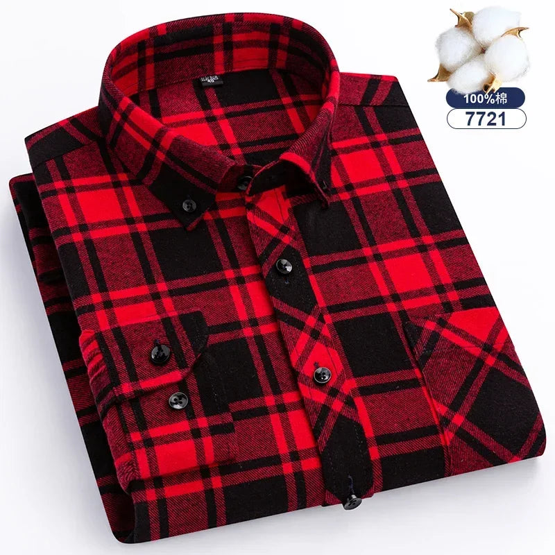 Thick Flannel Plaid Shirt – Oversized Streetwear