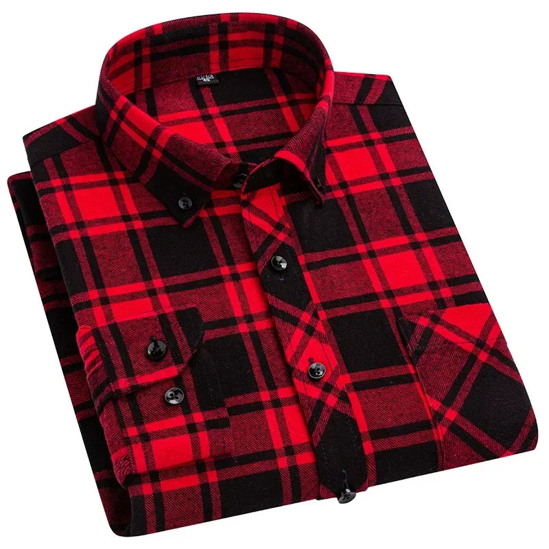 Thick Flannel Plaid Shirt – Oversized Streetwear