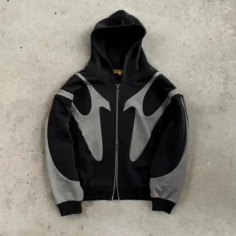 Devil Graphic Zip-Up Hoodie – Y2K Streetwear