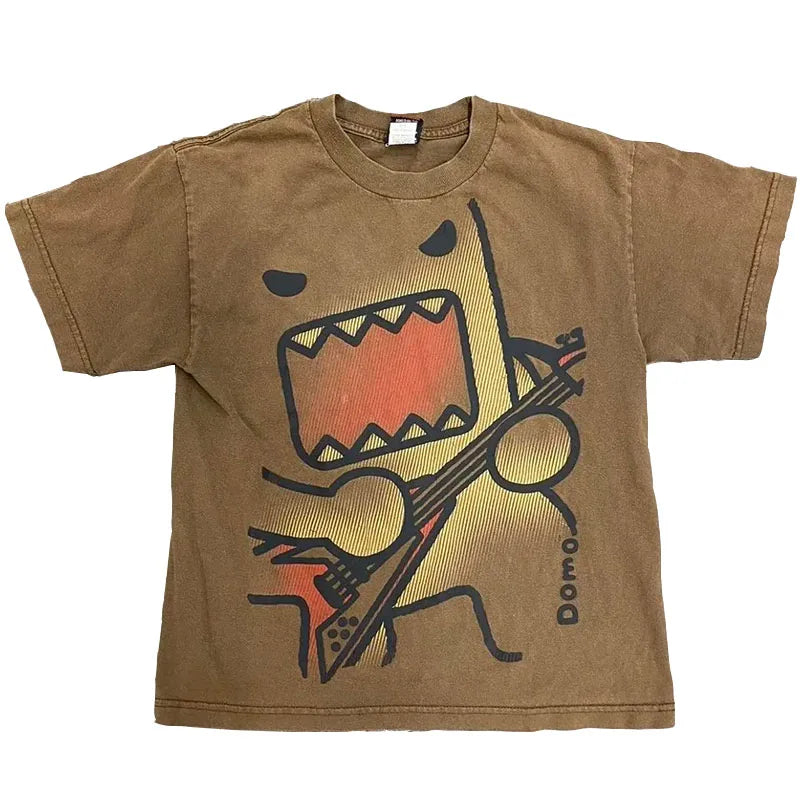 Women's Kawaii Domo Graphic Oversized Tee – Y2K Streetwear