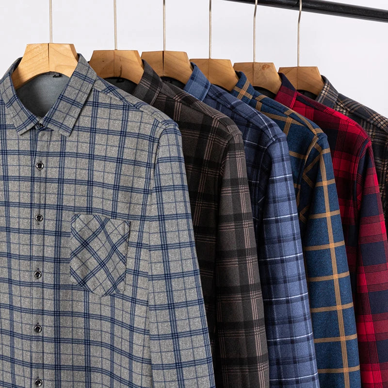 Men's Fleece-Lined Flannel Shirt – Warm Winter Plaid Button-Up