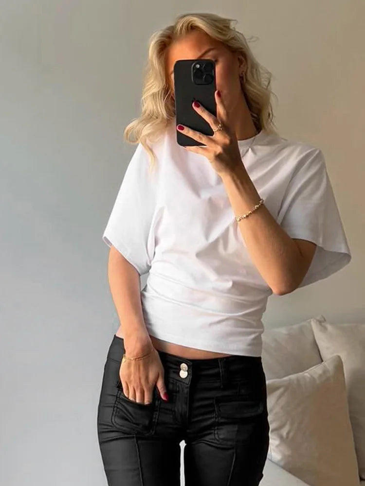 Women's Cropped Corset T-Shirt – Y2K Streetwear Solid Tee