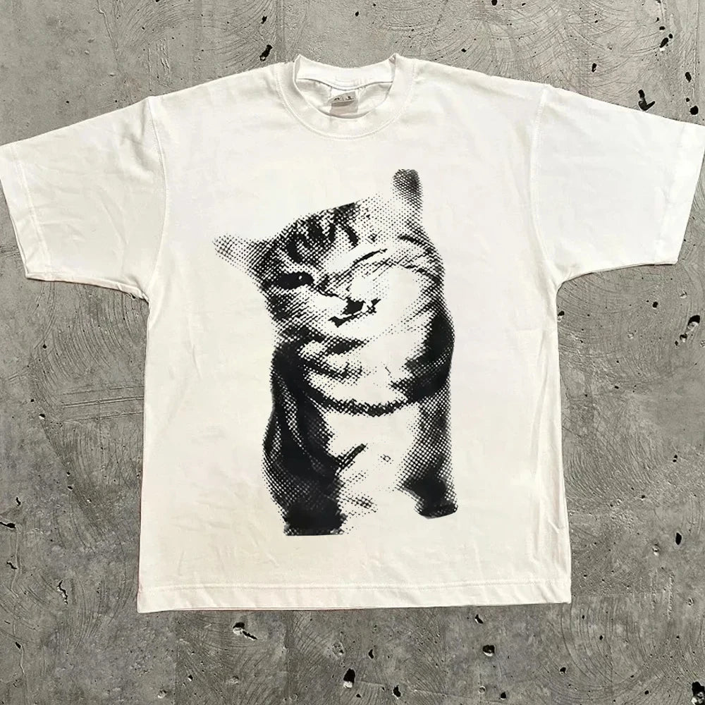 Women's Harajuku Letter Graphic Tee – Y2K Streetwear Oversized Top
