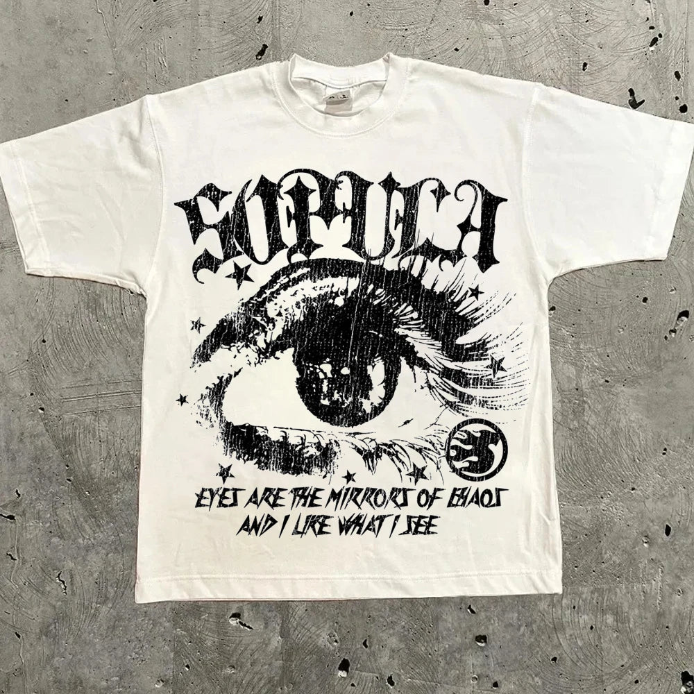 Women's Harajuku Letter Graphic Tee – Y2K Streetwear Oversized Top