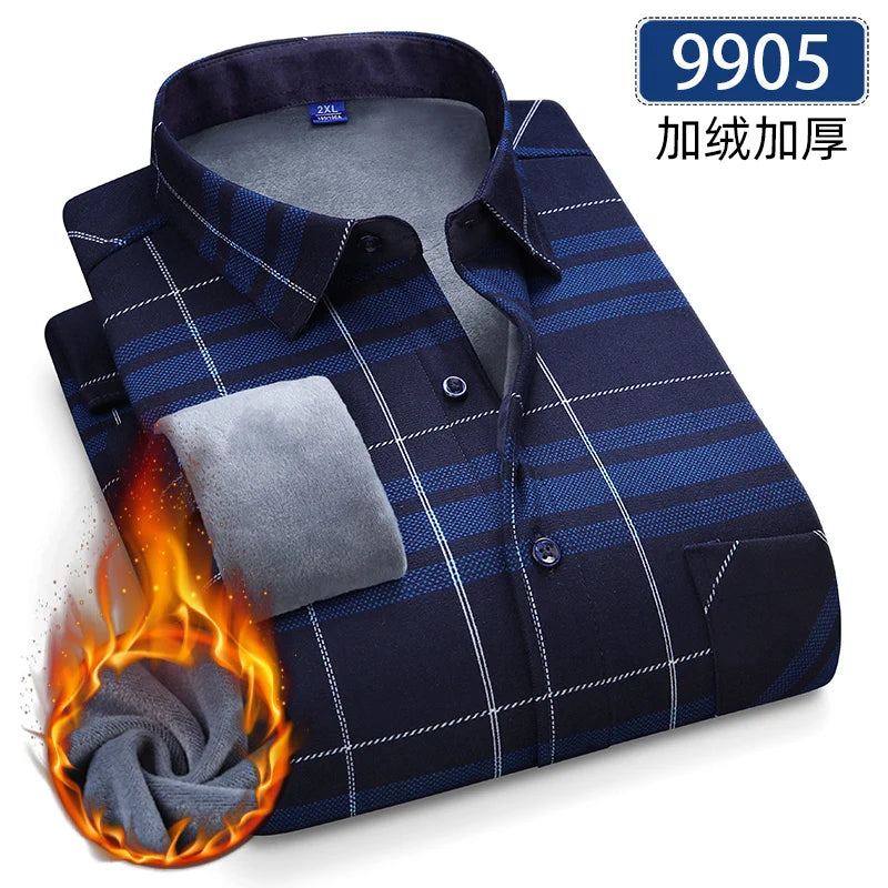 Men's Fleece-Lined Flannel Shirt – Warm Winter Plaid Button-Up