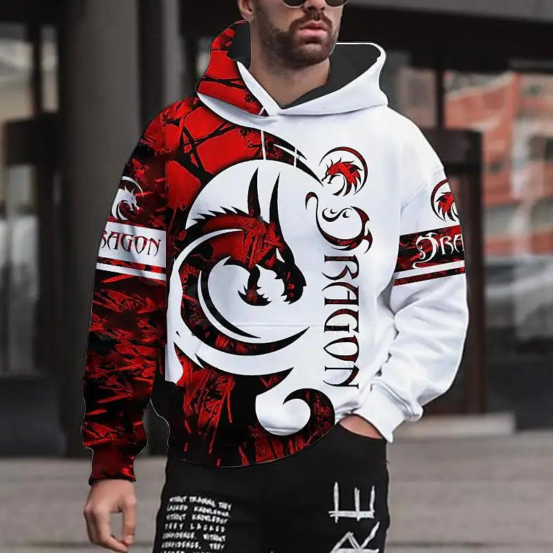 Japanese Dragon Graphic Hoodie - 3D Print Pullover
