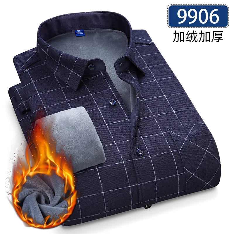 Men's Fleece-Lined Flannel Shirt – Warm Winter Plaid Button-Up