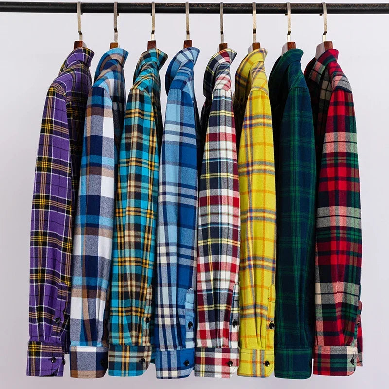 Thick Flannel Plaid Shirt – Oversized Streetwear