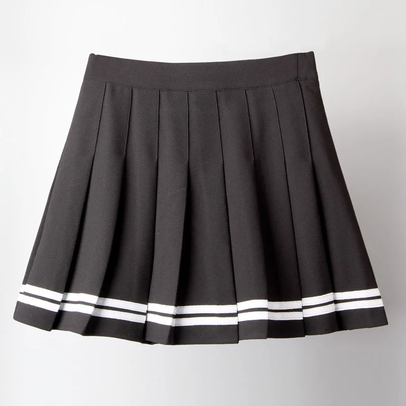 Women's Sailor Stripe Pleated Mini Skirt – Preppy Y2K Streetwear