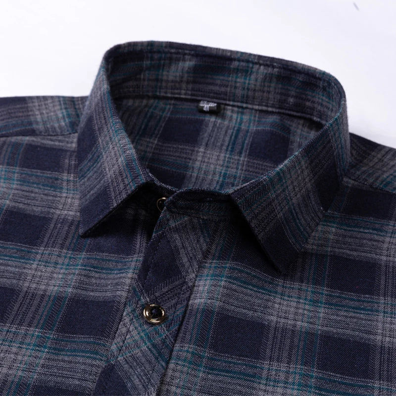 Men's Classic Plaid Shirt – Long Sleeve Checkered Button-Up