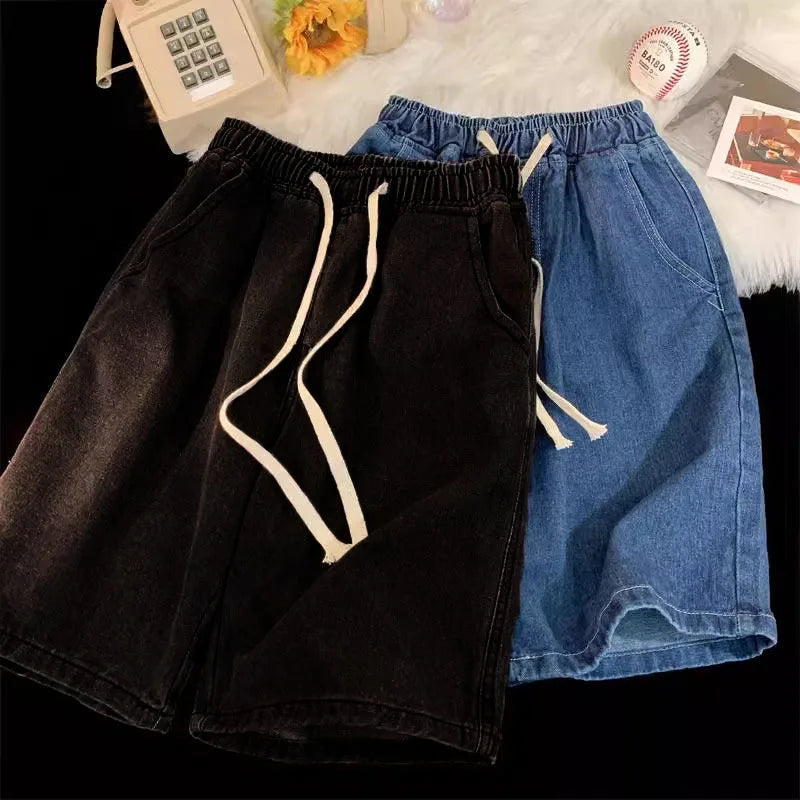 Y2K Baggy Denim Jorts - Wide Leg Jean Shorts