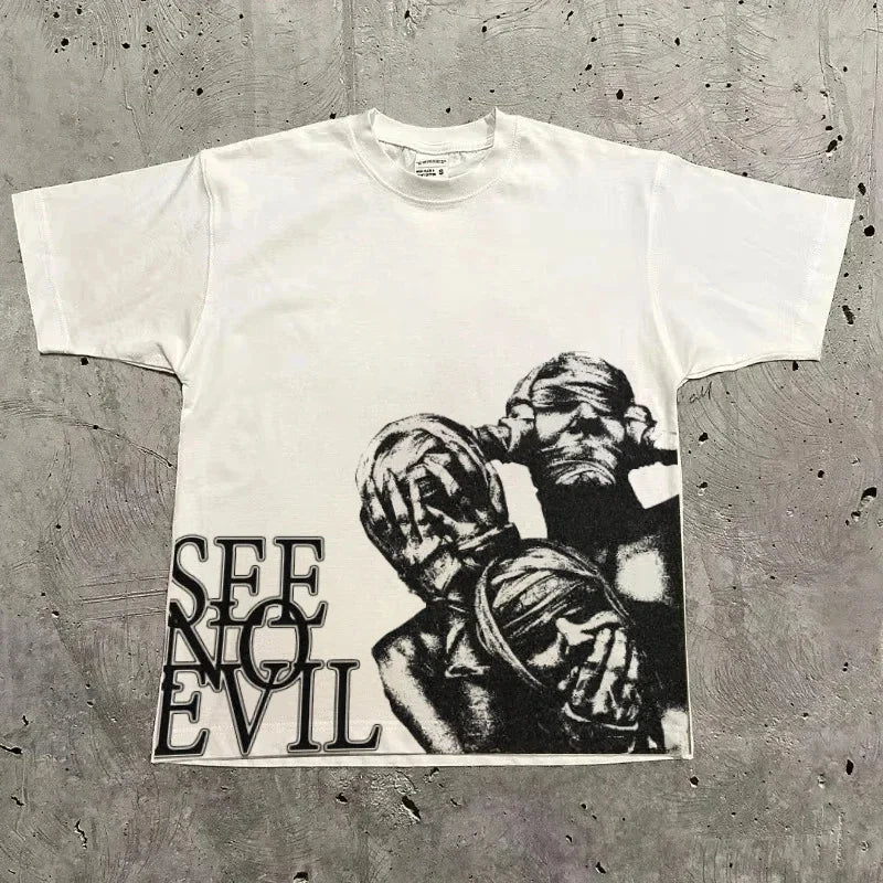 Vintage Oversized Graphic T-Shirt - Streetwear Hip Hop Tee
