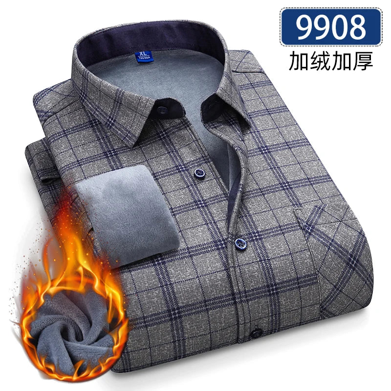 Men's Fleece-Lined Flannel Shirt – Warm Winter Plaid Button-Up