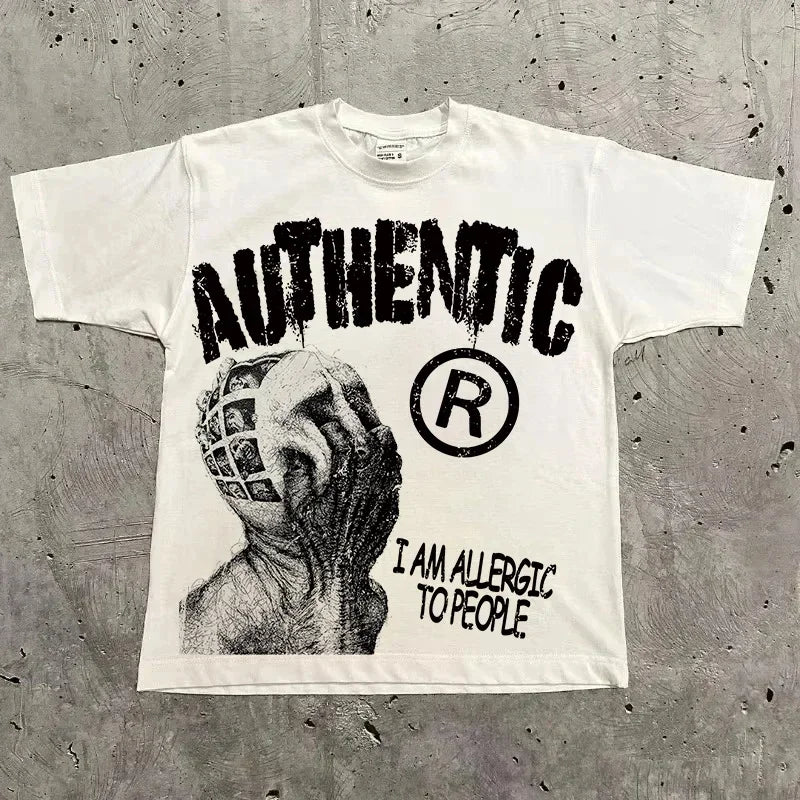 Women's Harajuku Letter Graphic Tee – Y2K Streetwear Oversized Top