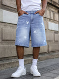 Star Print Baggy Denim Jorts – Streetwear