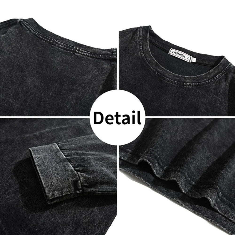 Vintage Wash Oversized Long Sleeve Tee – Streetwear