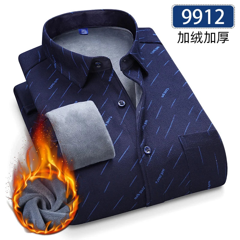 Men's Fleece-Lined Flannel Shirt – Warm Winter Plaid Button-Up