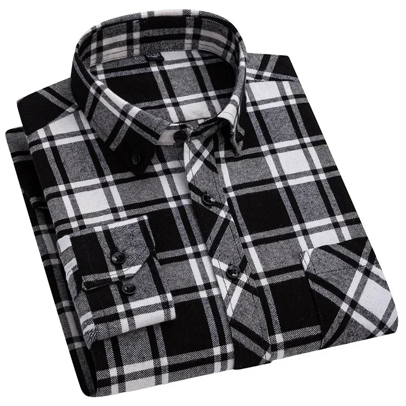 Thick Flannel Plaid Shirt – Oversized Streetwear