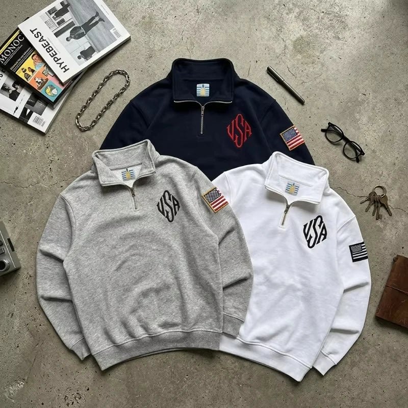 Old Money Quarter-Zip Pullover – Minimal Streetwear