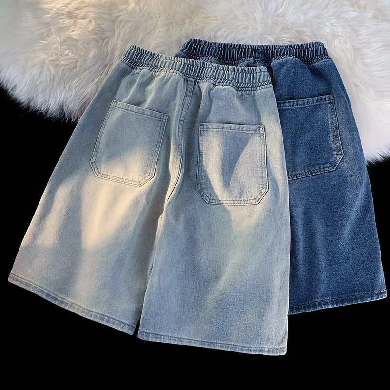 Y2K Baggy Denim Jorts - Wide Leg Jean Shorts