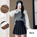 Women's High Waist Woolen Pleated Mini Skirt – Preppy Y2K Streetwear A-Line Skirt