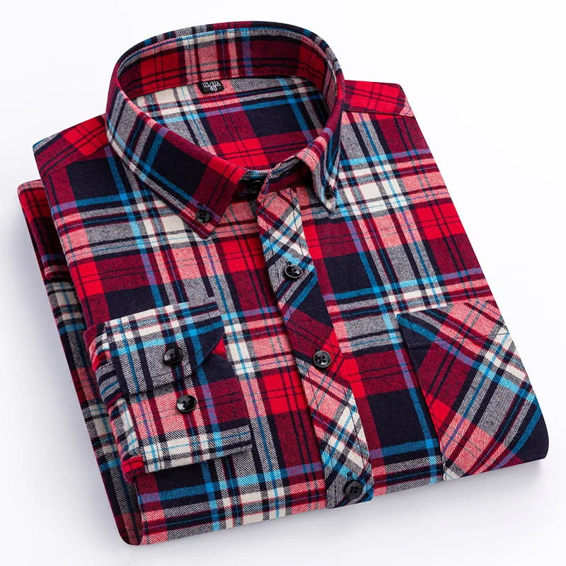 Thick Flannel Plaid Shirt – Oversized Streetwear