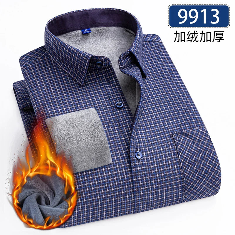 Men's Fleece-Lined Flannel Shirt – Warm Winter Plaid Button-Up