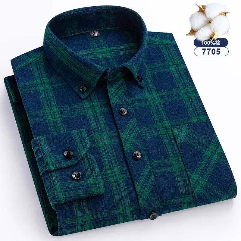 Thick Flannel Plaid Shirt – Oversized Streetwear