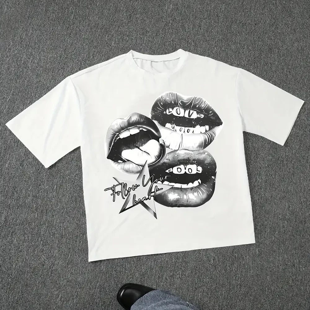 Women's Harajuku Letter Graphic Tee – Y2K Streetwear Oversized Top