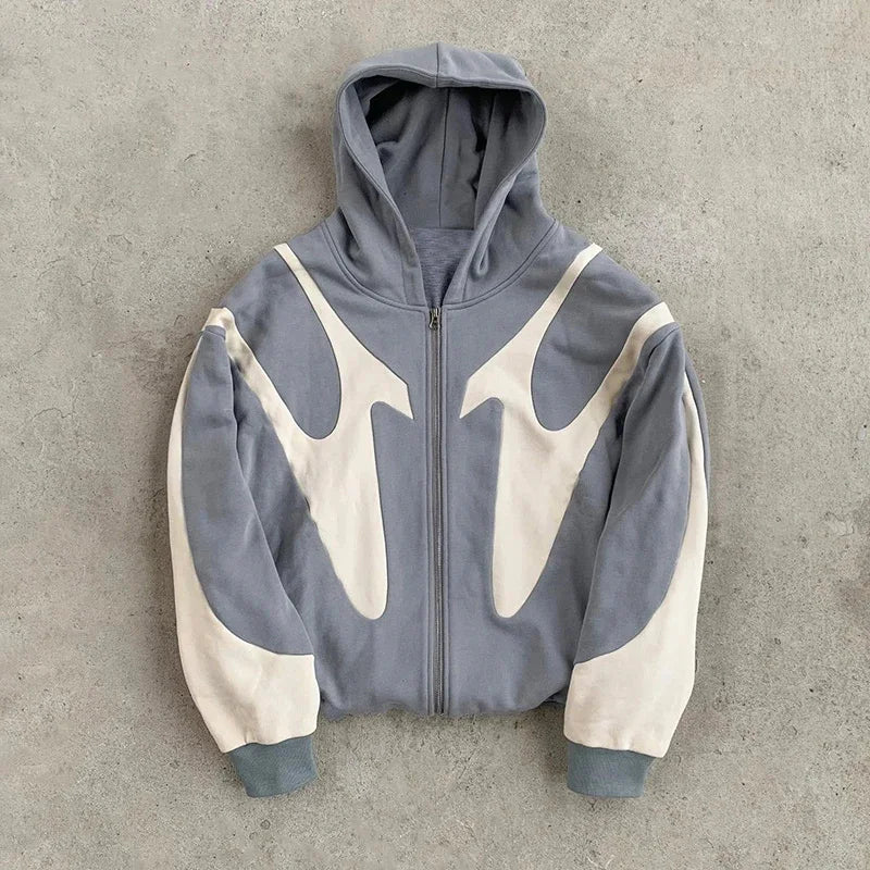 Devil Graphic Zip-Up Hoodie – Y2K Streetwear