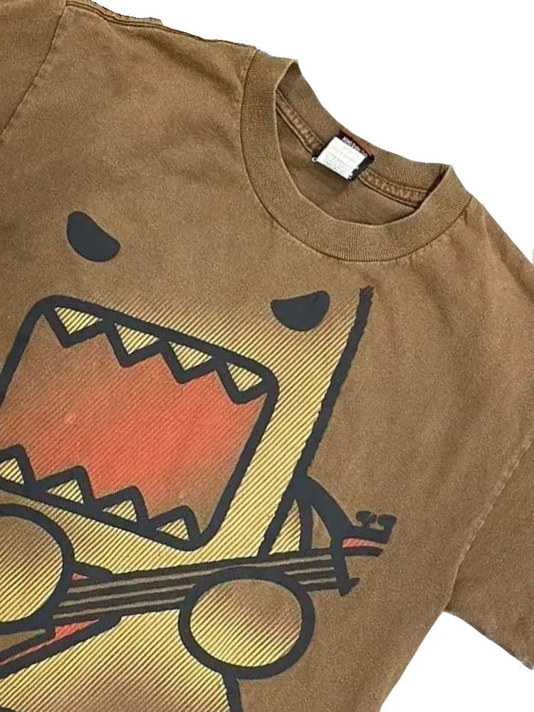 Women's Kawaii Domo Graphic Oversized Tee – Y2K Streetwear